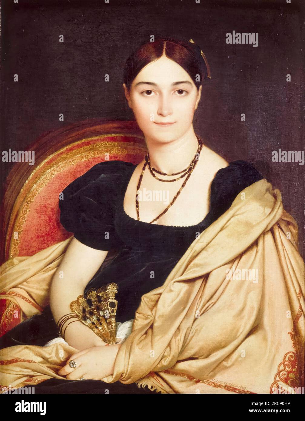 Portrait de Madame Duvaucey (Antonia Duvauçey de Nittis), peinture à l'huile sur toile de Jean Auguste Dominique Ingres, 1807 Banque D'Images Portrait de Madame Duvaucey (Antonia Duvauçey de Nittis), peinture à l'huile sur toile de Jean Auguste Dominique Ingres, 1807 Banque D'Images