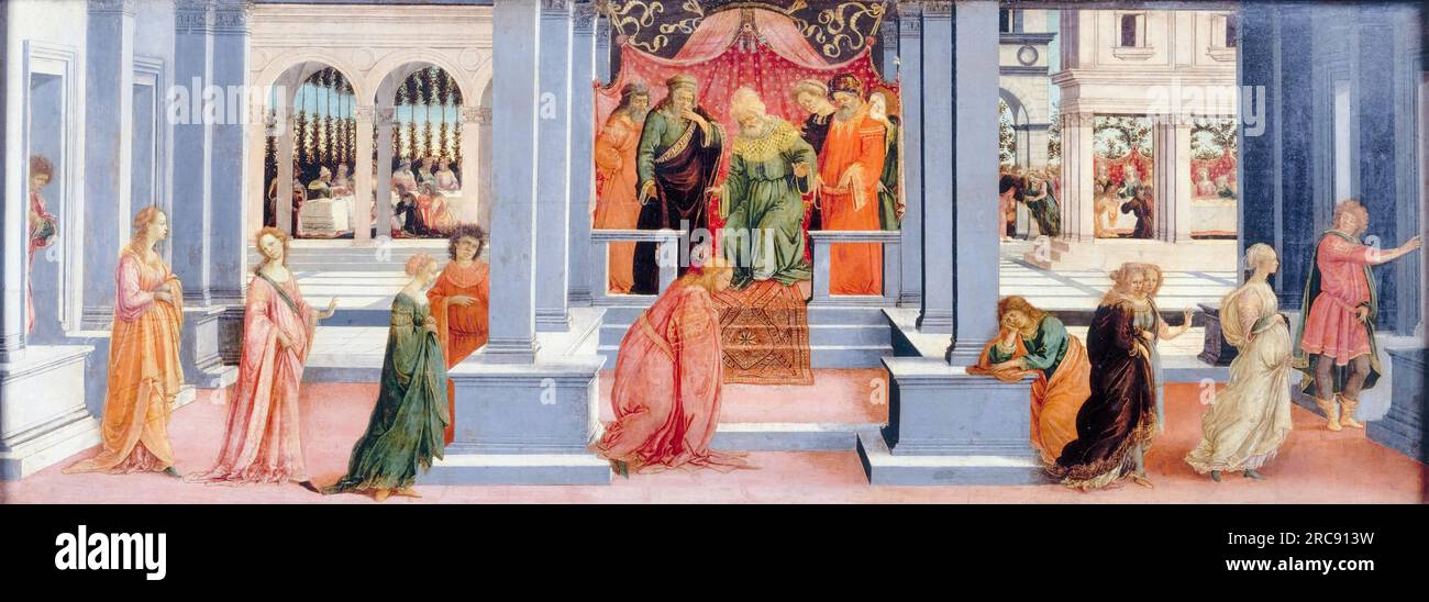 FRA Filippo Lippi, Esther choisie par Assuerus, peinture à la tempera sur panneau, 1478-1480 Banque D'Images