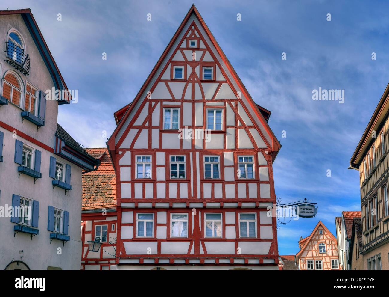 Gasthaus Barbarossa in der Altstadt von Bad Wimpfen im Kraichgau, Landkreis Heilbronn, Bade-Württemberg, Süddeutschland, Allemagne, Europa. Banque D'Images