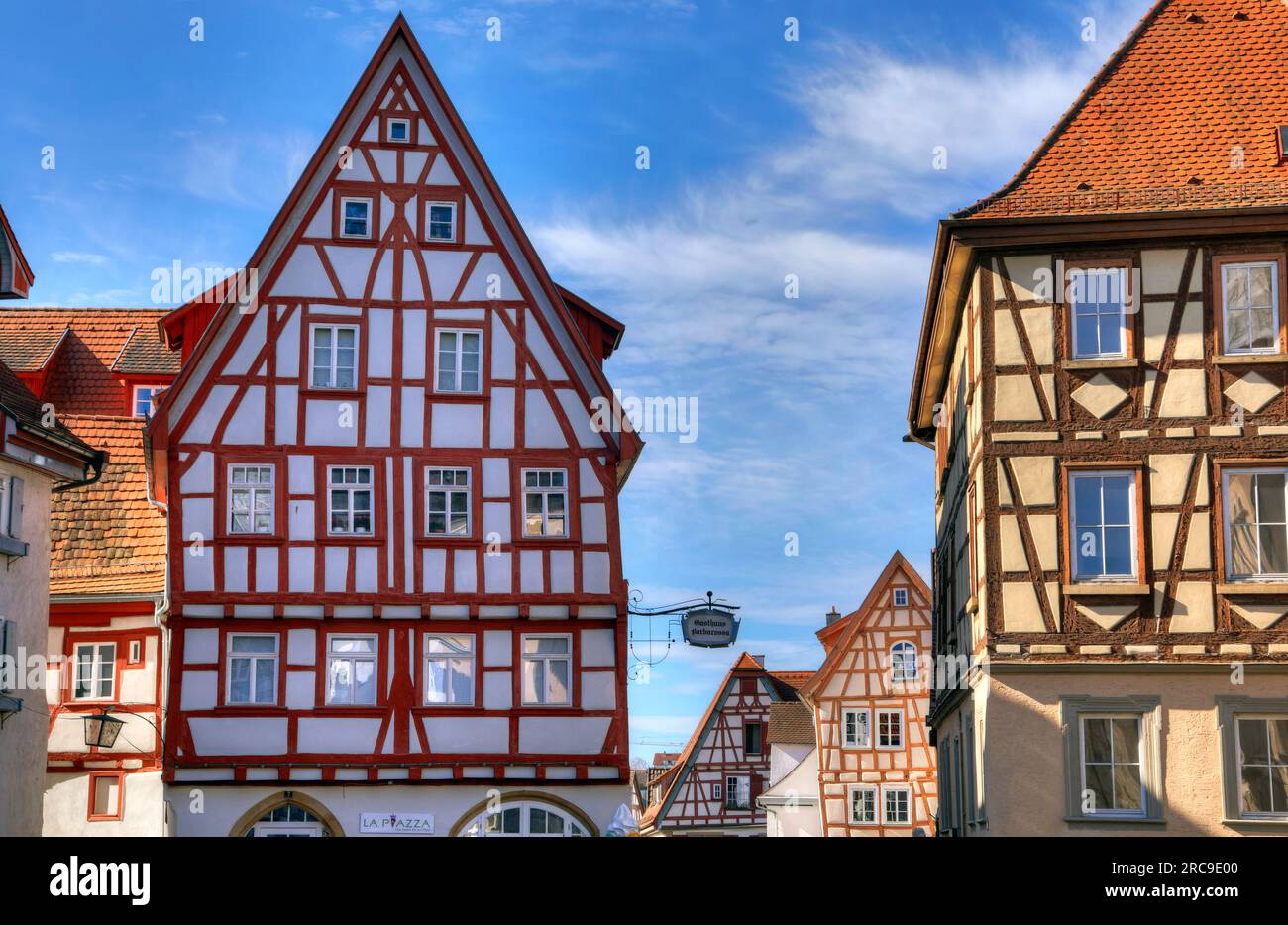 Gasthaus Barbarossa in der Altstadt von Bad Wimpfen im Kraichgau, Landkreis Heilbronn, Bade-Württemberg, Süddeutschland, Allemagne, Europa. Banque D'Images