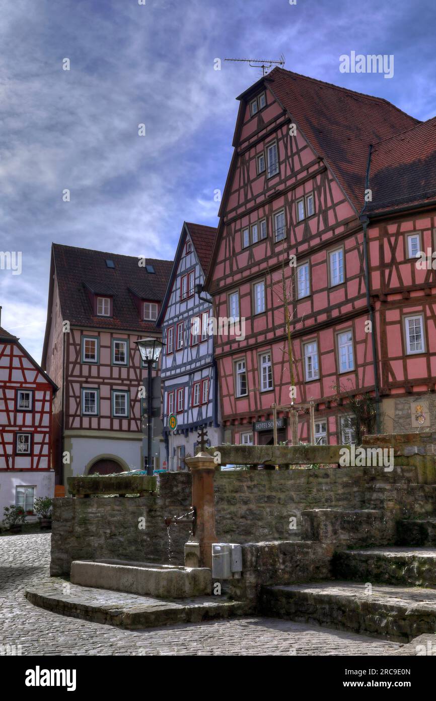 Hotel sonne in der Langgasse beim ehemaligen bürgerlichen Hospiz in der Altstadt von Bad Wimpfen im Kraichgau, Landkreis Heilbronn, Bade-Württemberg Banque D'Images