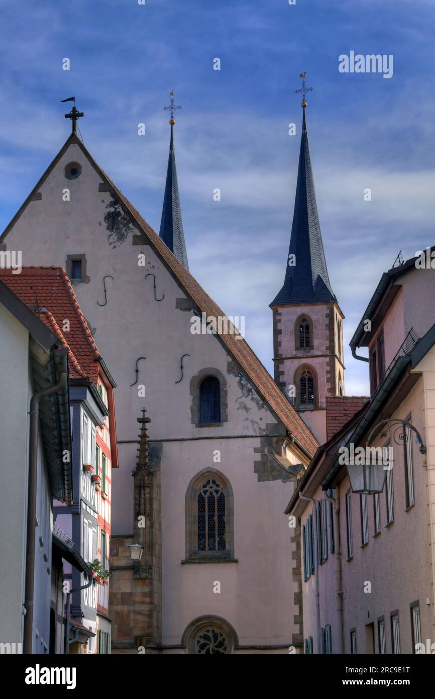 Stadtkirche in der Altstadt von Bad Wimpfen im Kraichgau, Landkreis Heilbronn, Bade-Württemberg, Süddeutschland, Allemagne, Europa. Banque D'Images