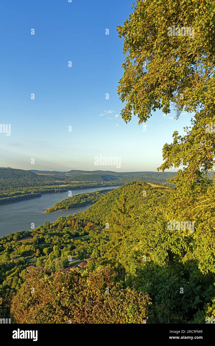 Burg, Visegrádi fellegvár, 13. Jahrhundert, Panorama, Fluß, Donau, Duna Banque D'Images