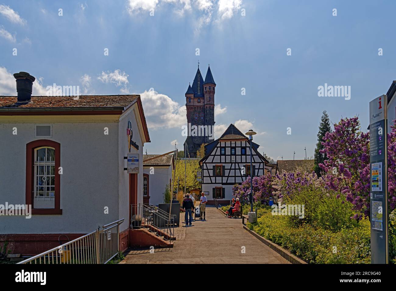 Schum-Stadt, Pavillon, Pegelhäusje, Nibelungenturm, erbaut 1897 bis 1900 Banque D'Images