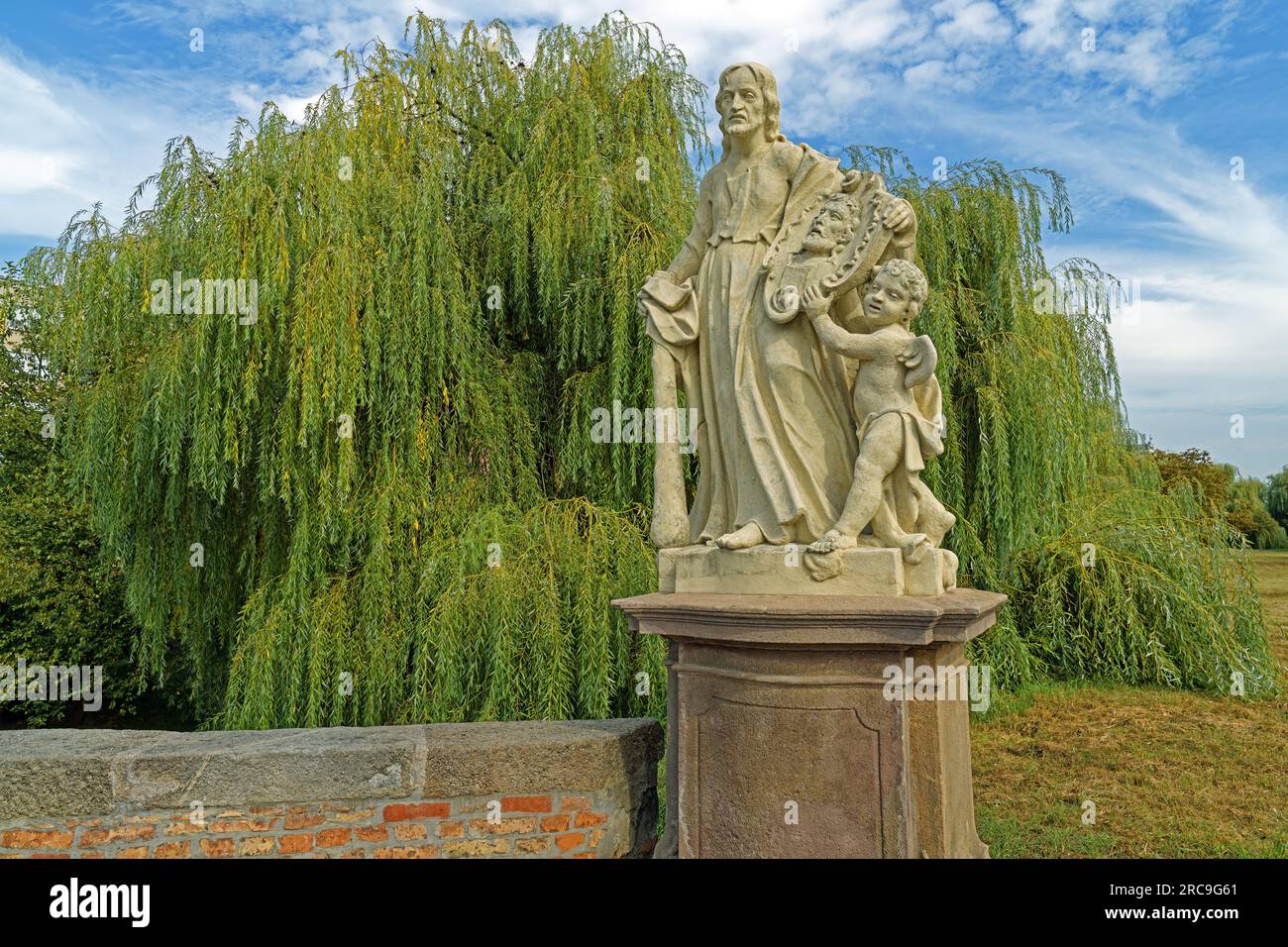 Pilzbachbrücke, Barock, steinerne Brücke, erbaut 1753 - 1757, Heiligenstatue, St. Thaddeus Banque D'Images Pilzbachbrücke, Barock, steinerne Brücke, erbaut 1753 - 1757, Heiligenstatue, St. Thaddeus Banque D'Images