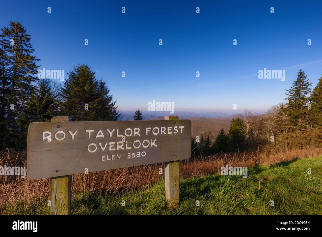 Roy Taylor Forest surplombe la Blue Ridge Parkway en Caroline du Nord Banque D'Images