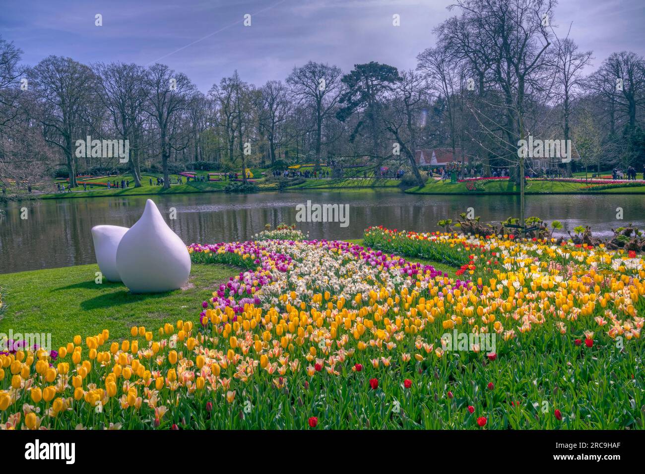 Tulpenblüte im Keukenhof à lisse, Hollande, Europe. Banque D'Images