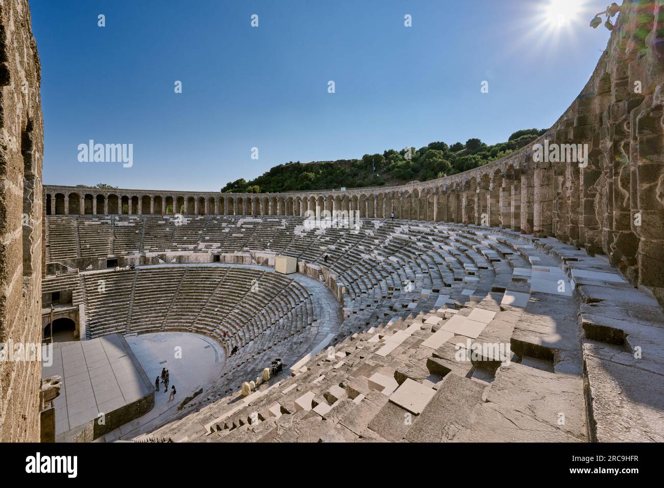 DAS antike roemische Theater von Aspendos, Aspendos Ancient City, Antalya, Tuerkei |l'ancien Théâtre romain d'Aspendos, Aspendos Ancient City, A. Banque D'Images
