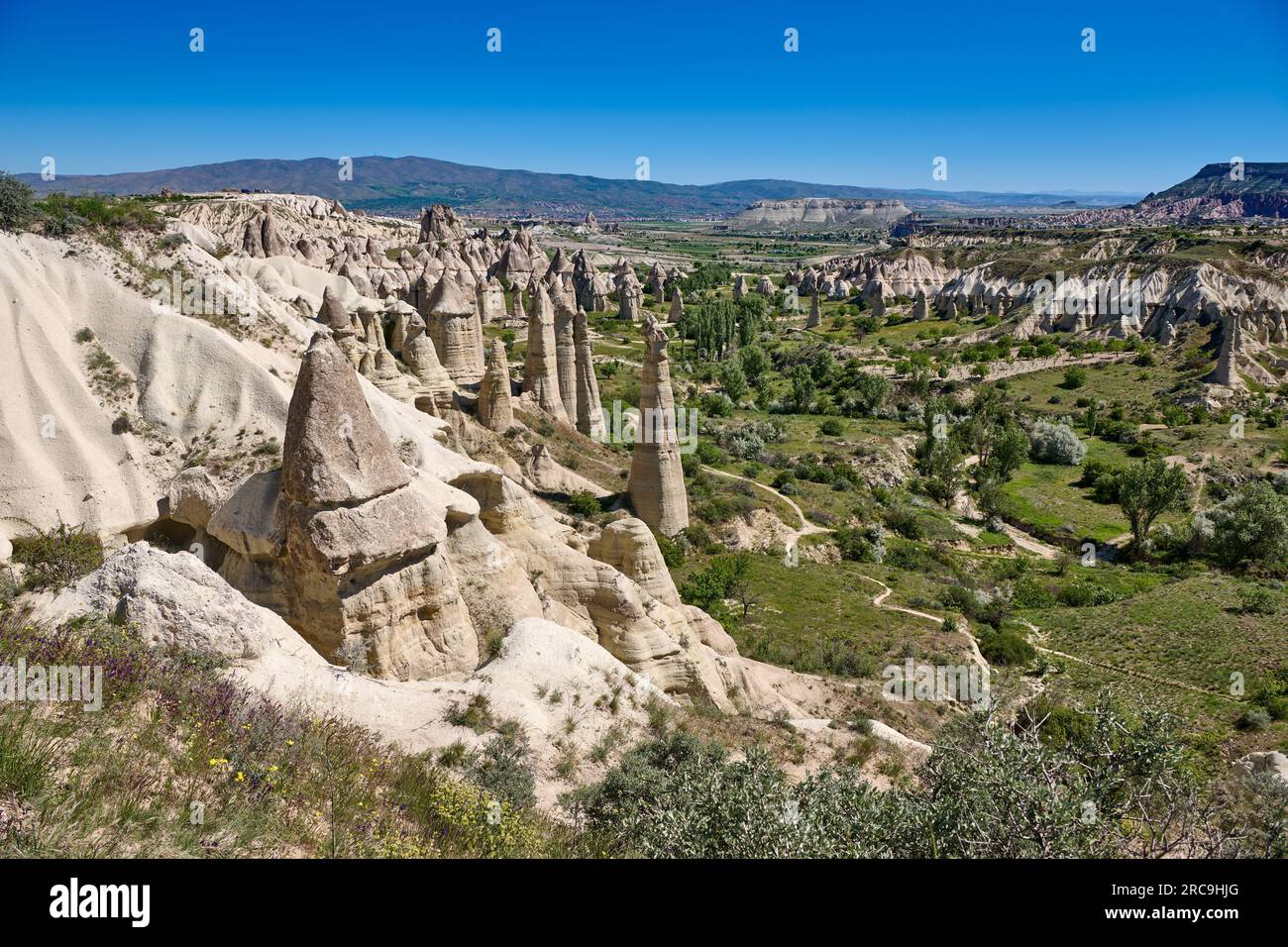 Landschaft des Love Valley BEI Göreme, Kappadokien, Anatolien, Tuerkei |paysage de la Love Valley près de Göreme, Cappadocia, Anatolie, Turquie| Banque D'Images