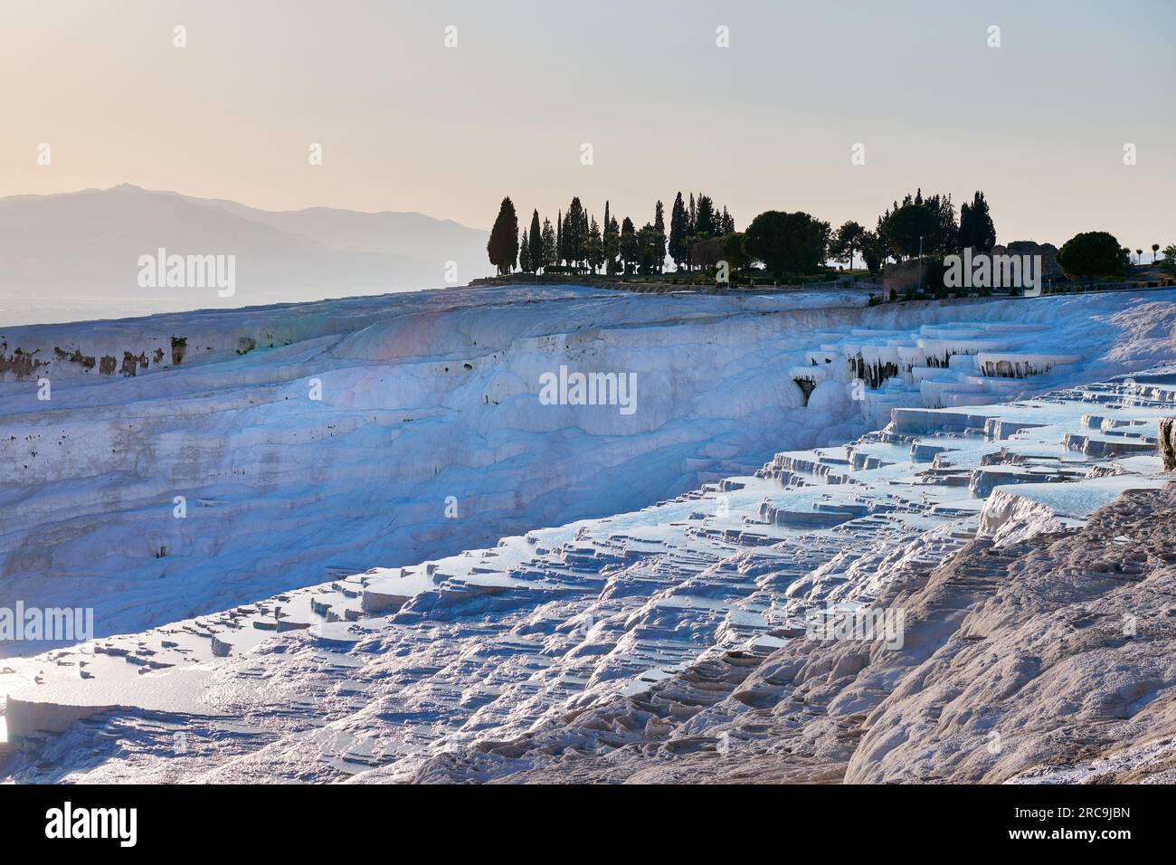 Kalksinterterrassen von Pamukkale, Denizli, Tuerkei |terrasses de travertin Pamukkale, Denizli, Turquie| Banque D'Images