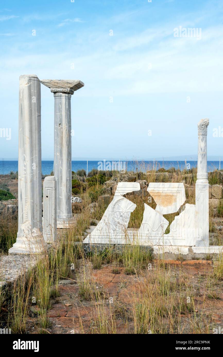Griechenland, Karpathos, reste der frühchristlichen Basilika Agia Photini am Ortsrand von Pigadia Banque D'Images