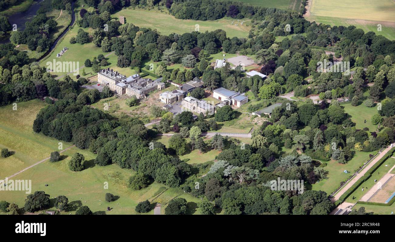 Vue aérienne du Yorkshire Sculpture Park à Bretton Park près de Wakefield, West Yorkshire Banque D'Images