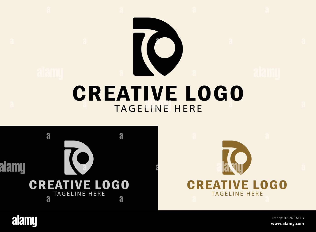 D logo de la lettre initiale avec emplacement. Concevoir l'emplacement initial de l'axe D. Logo créatif professionnel. conception vectorielle simple modifiable Illustration de Vecteur