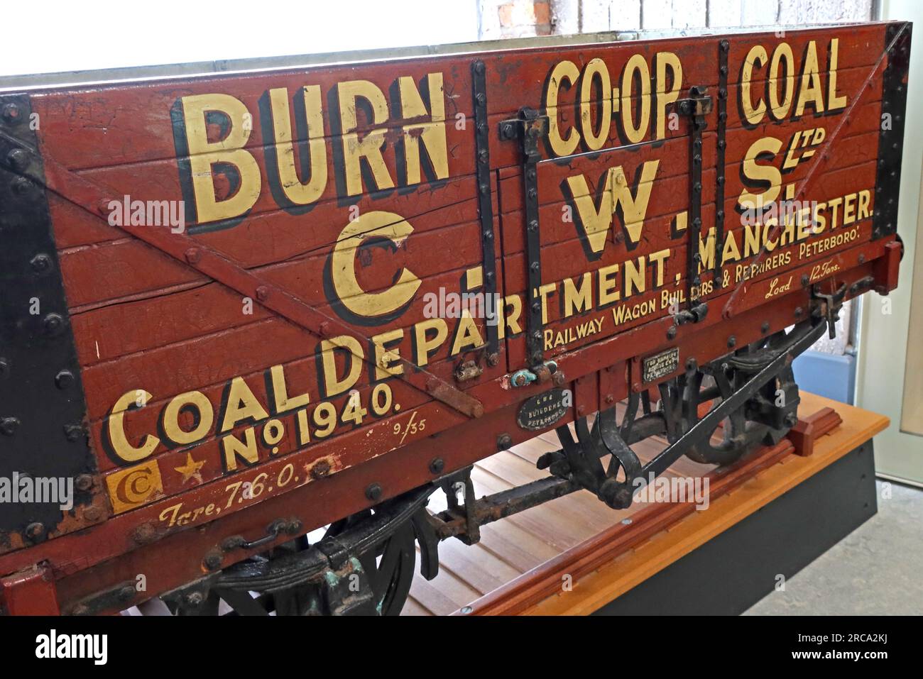 Rail Waggon pressant Burn Co-Op Coal CWS, département du charbon, Manchester, no 1940, à Rochdale Banque D'Images