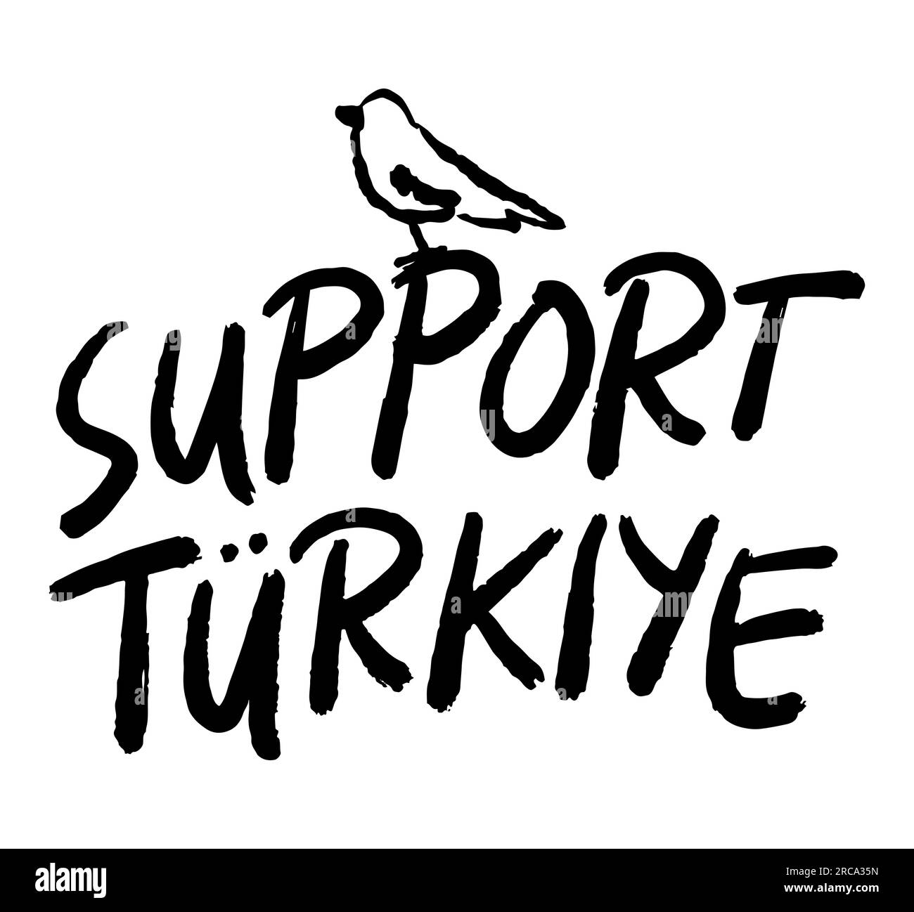 Soutenir et aider turquie texte pour les affiches et les bannières, vecteur isolé sur fond blanc Illustration de Vecteur