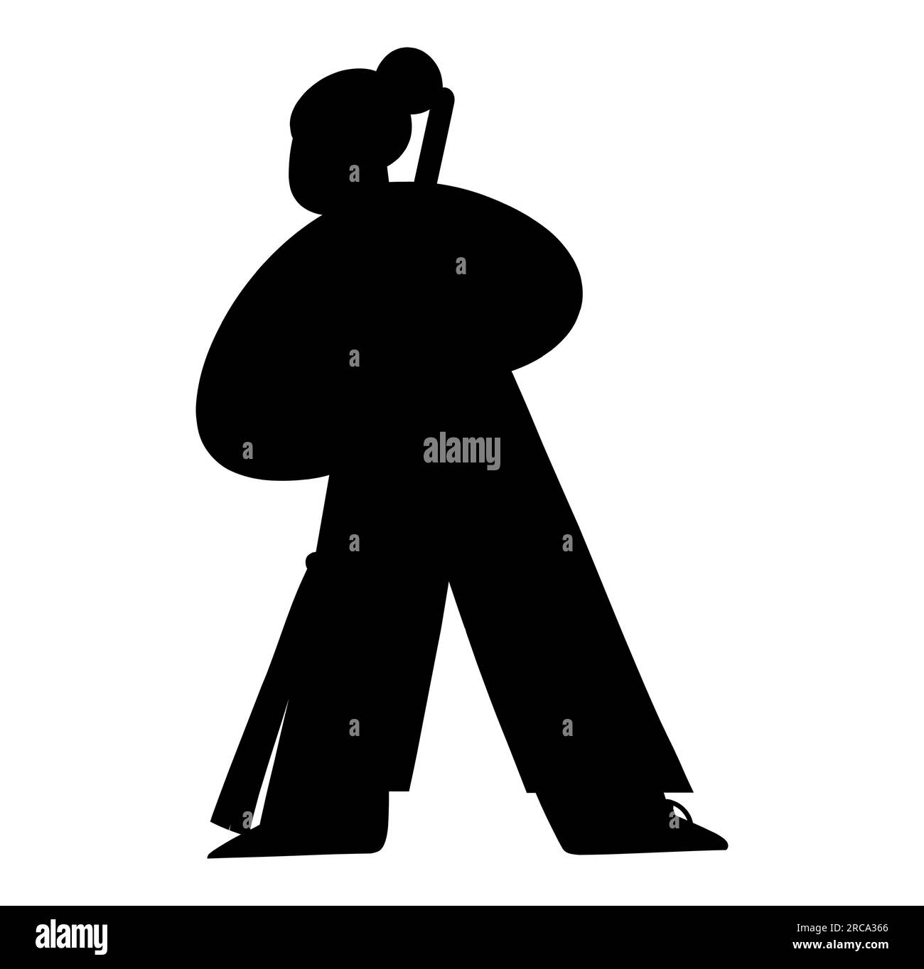 Silhouette noire d'un joueur de karaté féminin, pratique des arts martiaux, une femme portant une tenue de Kung Fu, illustration vectorielle isolée sur fond blanc Illustration de Vecteur