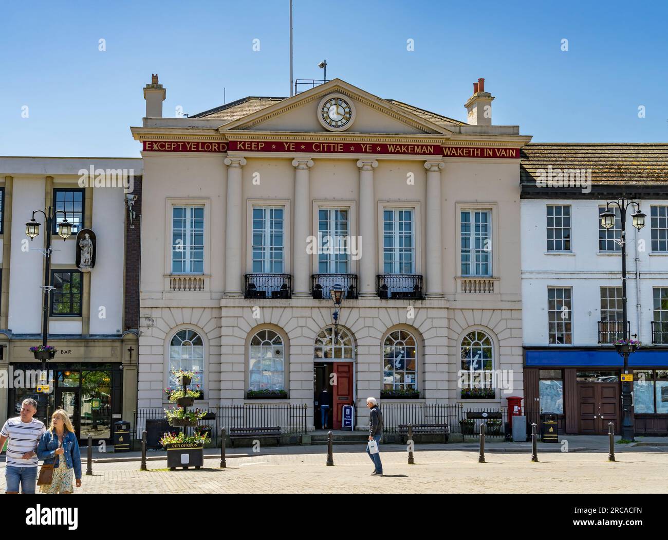 Hôtel de ville, Market place South, Market place, Ripon City, North Yorkshire, Angleterre, Royaume-Uni Banque D'Images