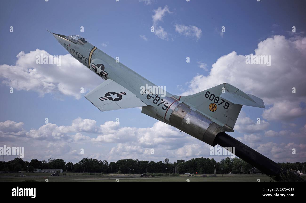 F-104 exposé devant le Musée national des États-Unis Armée de l'air à Wright-Patterson Air Force base près de Dayton Ohio. Banque D'Images