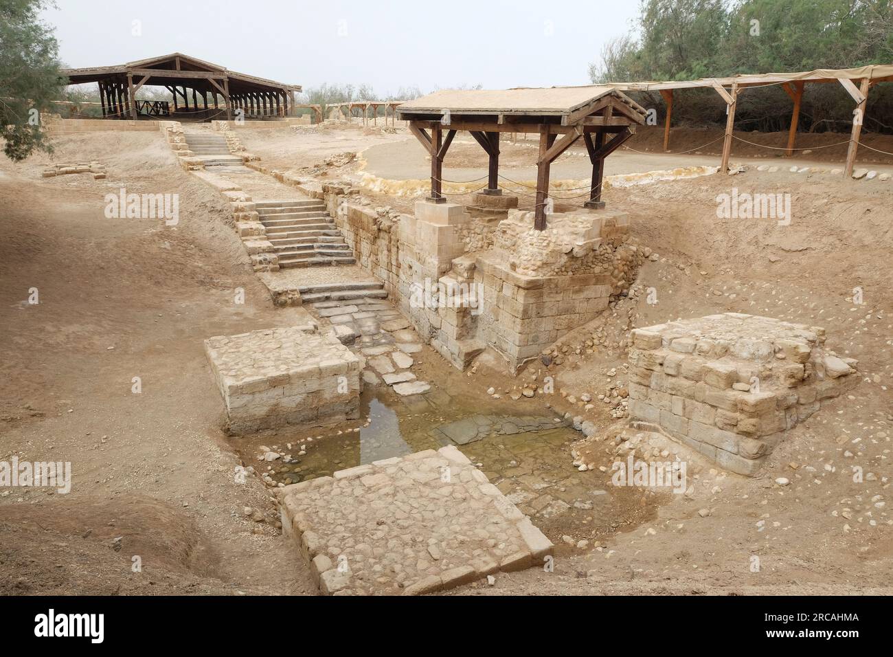 Baptême de Jésus-Christ à Bethany Jordan Al Maghtas site de baptême du Jourdain River Banque D'Images