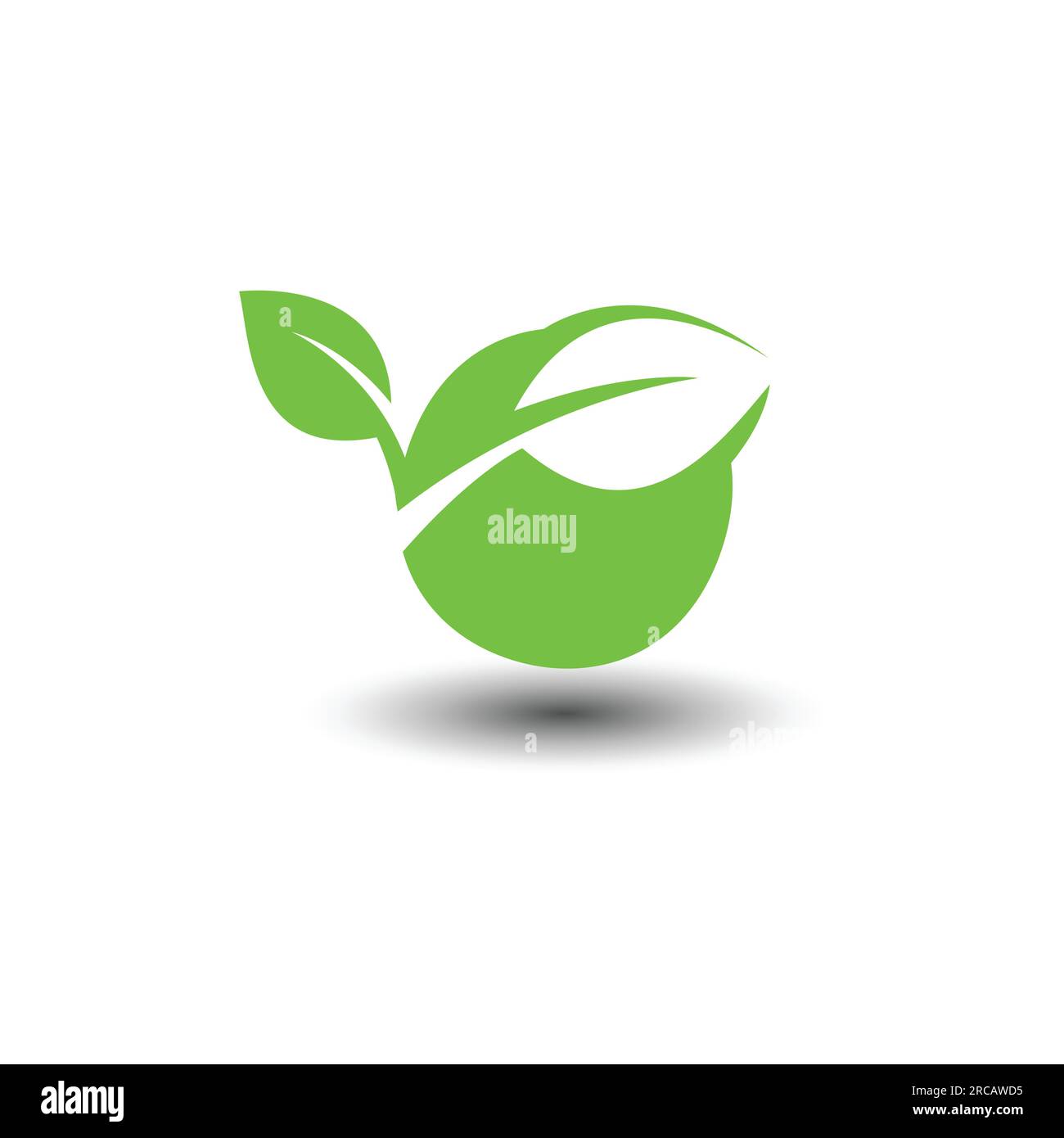 Illustration du concept de modèle de logo vecteur organique. Encerclez le panneau vert. Icône d'élément vectoriel écologie nature. logo de feuille et feuille organique abstraite l Illustration de Vecteur