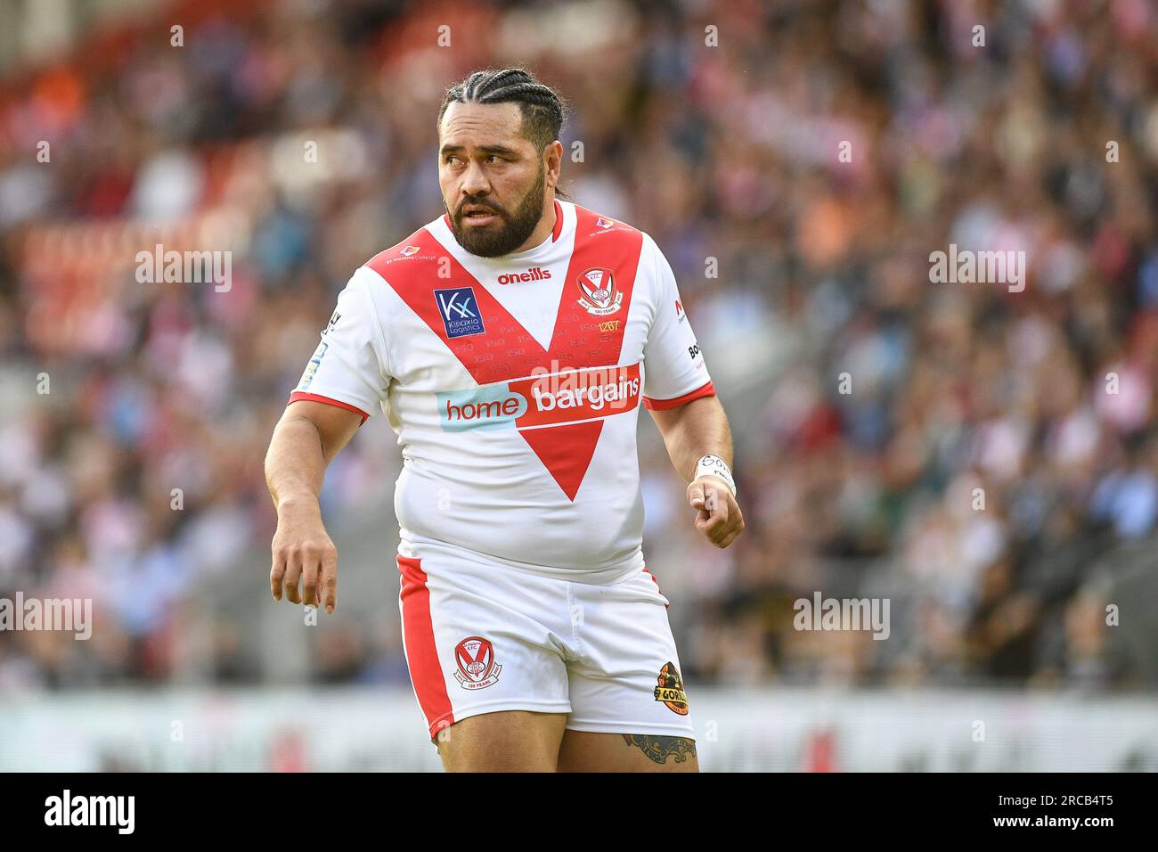 St. Helens, Angleterre - 13 juillet 2023 - Konrad Hurrell de St Helens. Betfred Super League, St. Helens vs Catalan Dragons au Totally Wicked Stadium, St. Helens, Royaume-Uni Banque D'Images