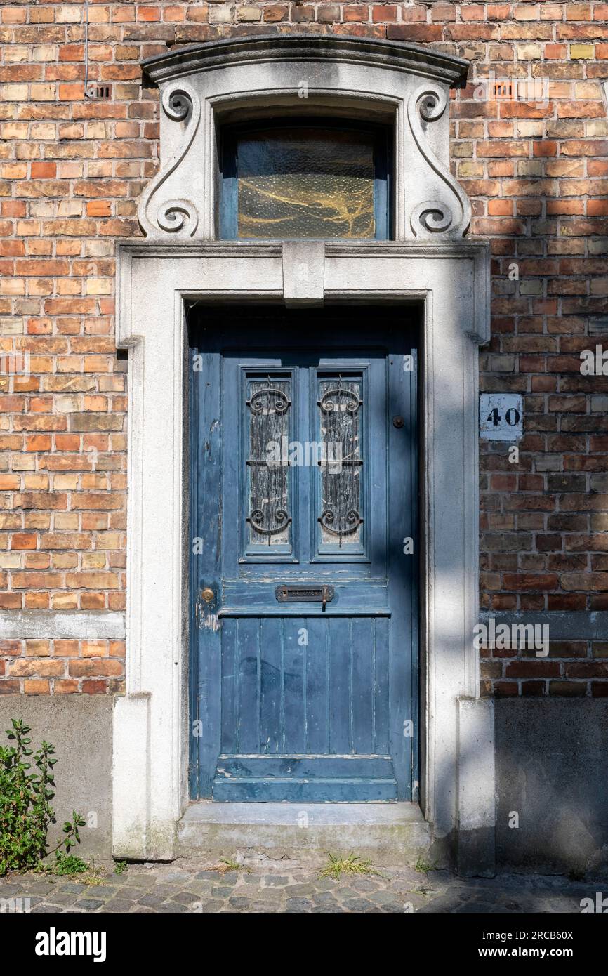 Ancienne porte d'entrée dans la vieille ville de Bruges, dans la vieille ville de Bruges, Belgique Banque D'Images