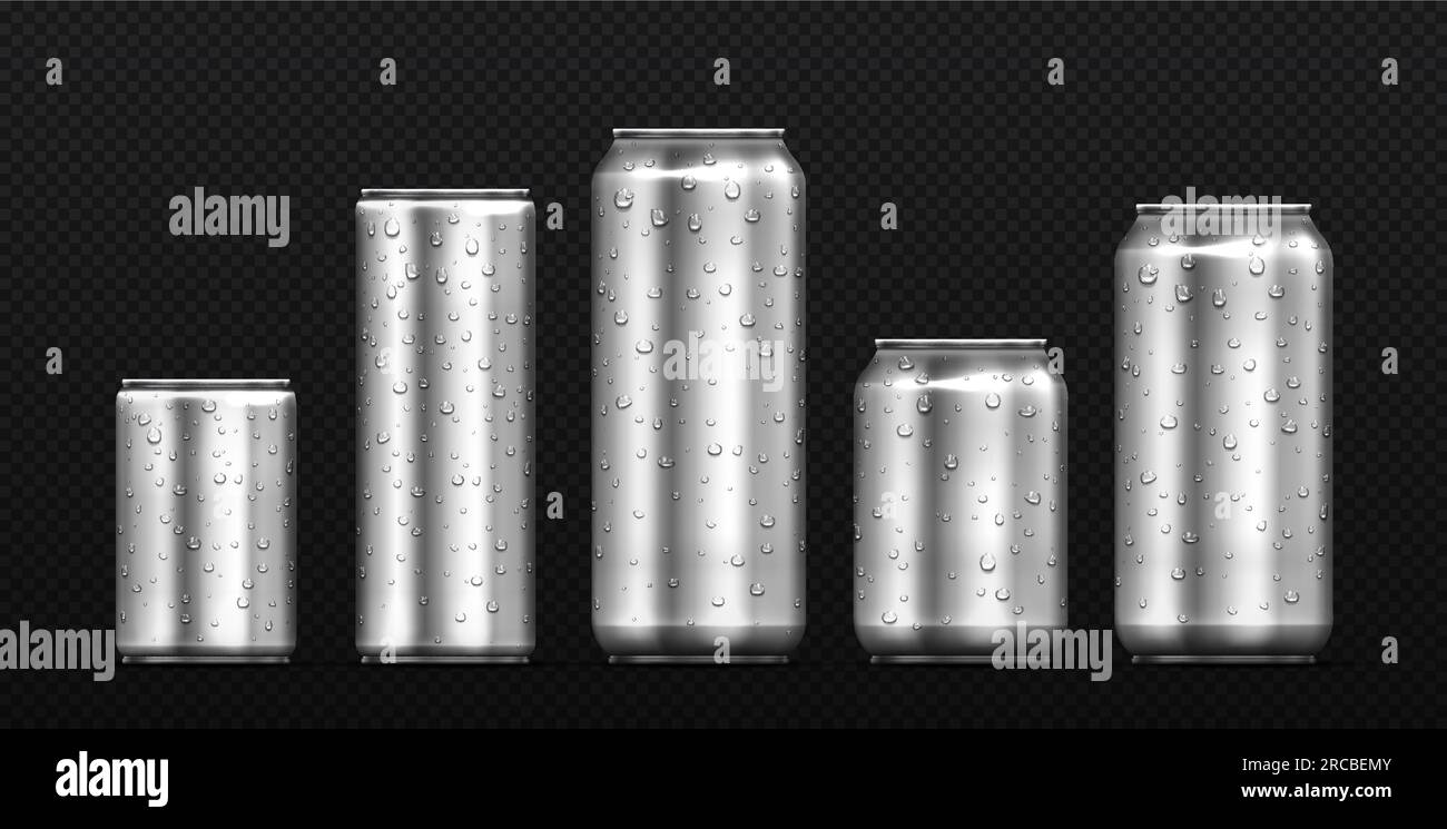 Gouttes sur les boîtes de soda en aluminium Illustration de Vecteur