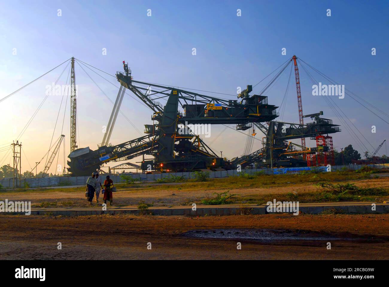 TAKRAF GmbH, Allemagne a fabriqué des excavatrices à roues à godets, Neyveli Lignite Corporation Limited NLC à Neyveli, Tamil Nadu, Inde du Sud, Inde, Asie Banque D'Images