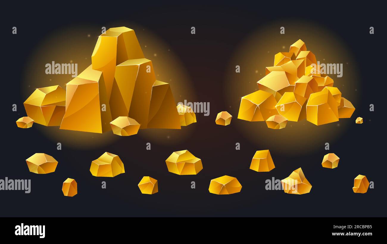 Ensemble de rochers dorés Illustration de Vecteur