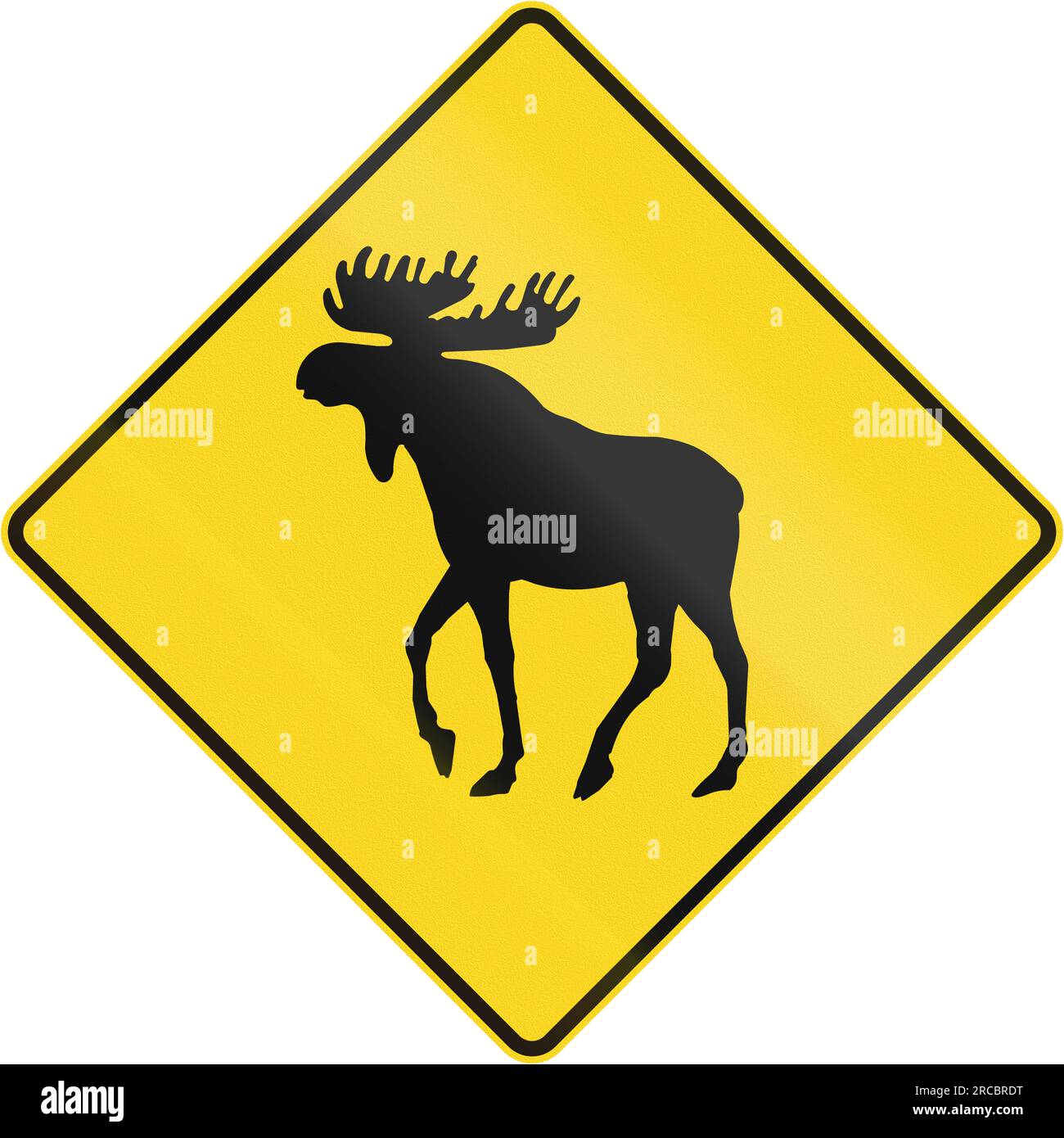 Panneau d'avertissement routier canadien - passage à niveau. Cette enseigne est utilisée au Québec. Banque D'Images