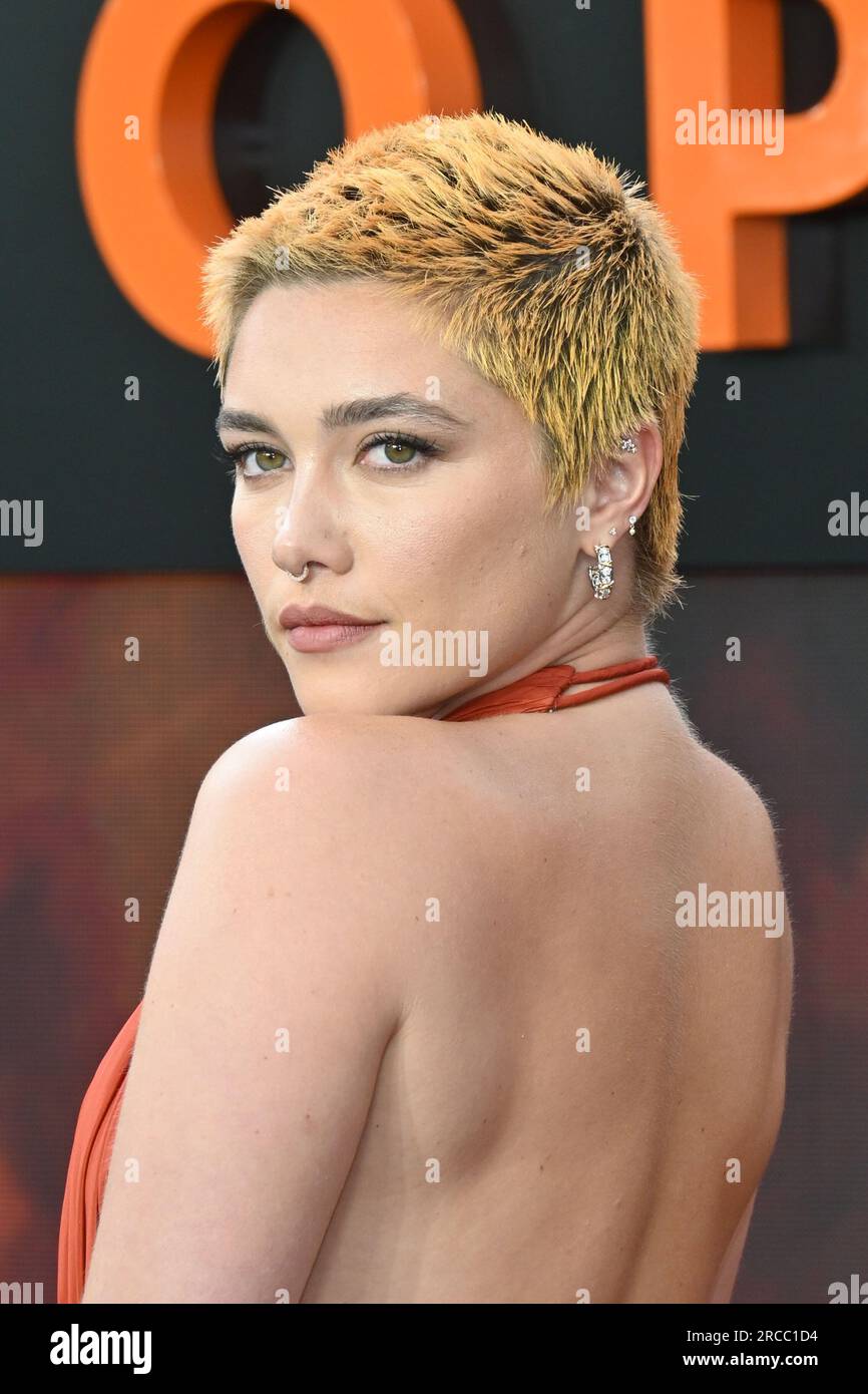 Londres, Royaume-Uni. 13 juillet 2023. Florence Pugh à la première britannique d'Oppenheimer, à l'Odeon Luxe Leicester Square, Londres. Crédit : Nils Jorgensen/Alamy Live News Banque D'Images