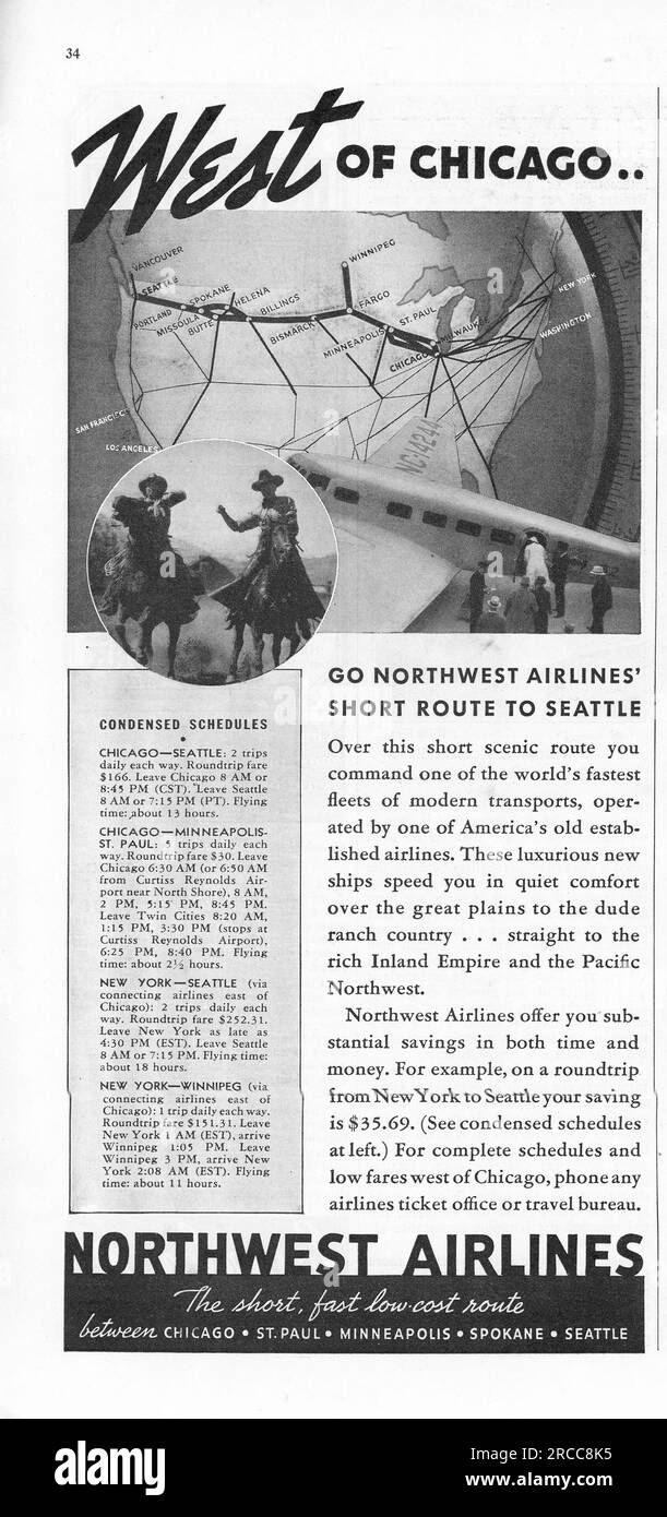 Vintage Time Magazine 24 août 1936 publication publicitaire, États-Unis Banque D'Images