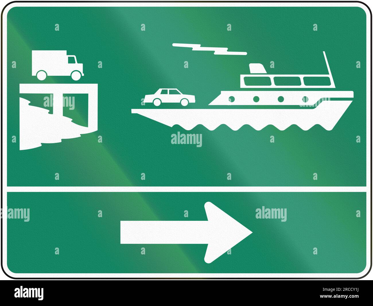 Guide et information panneau routier au Québec, Canada - car Ferry. Banque D'Images