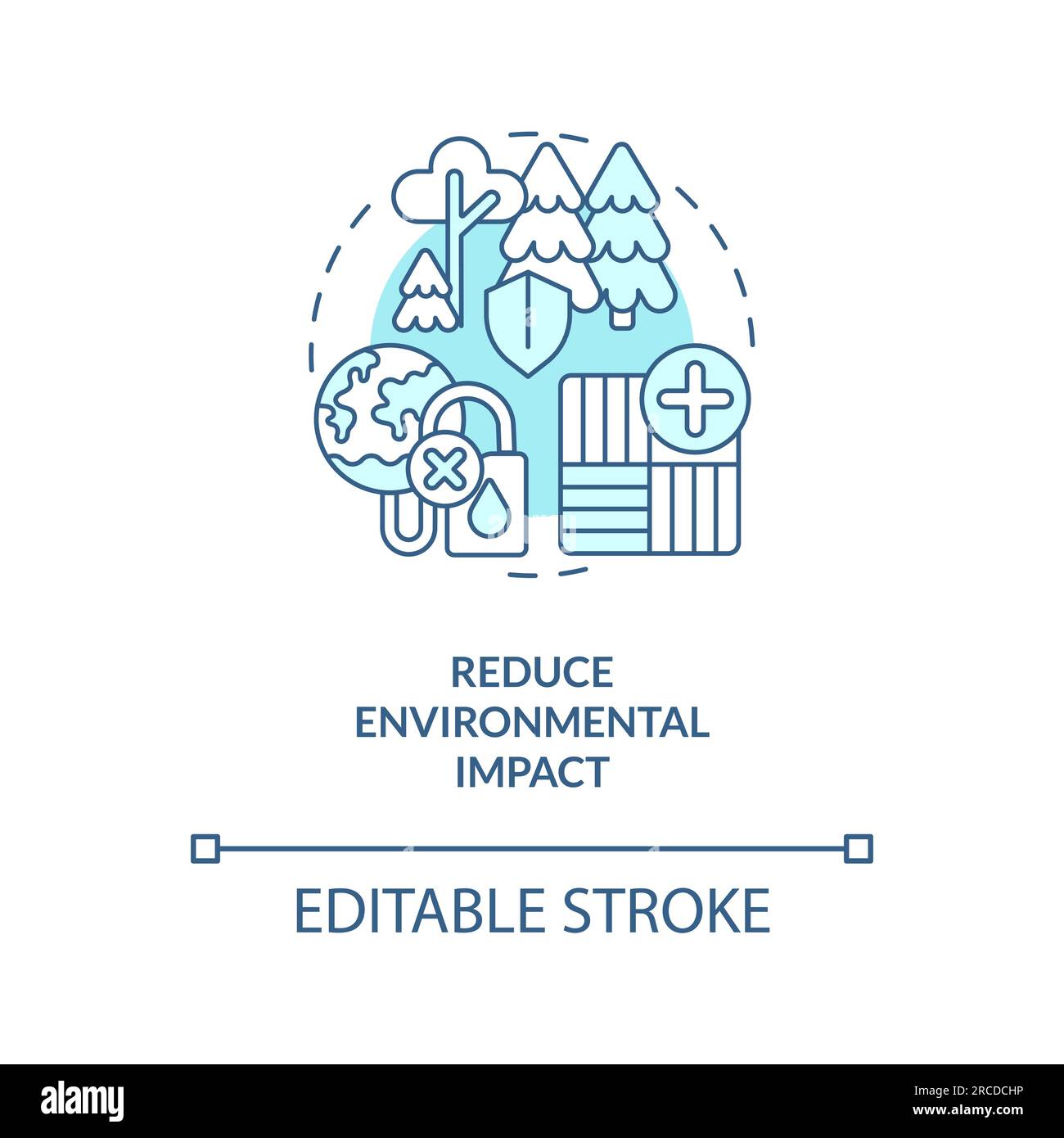 Concept d'icône de réduction de l'impact environnemental personnalisable linéaire Illustration de Vecteur