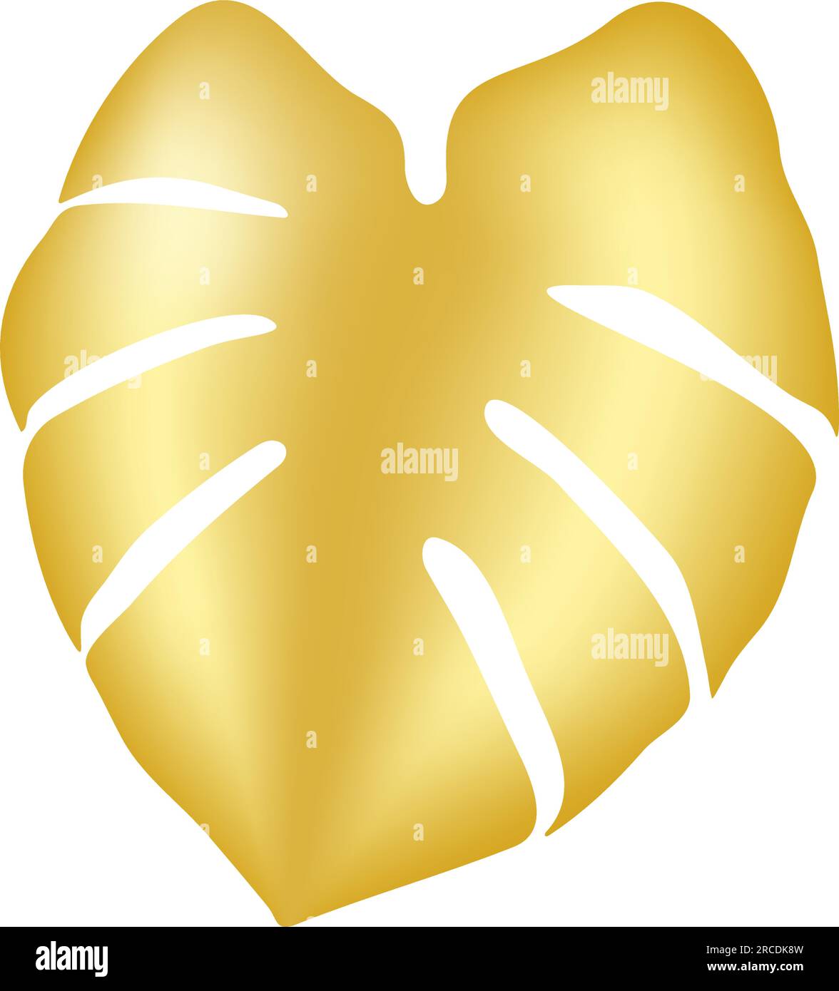 Feuille dorée de palmier tropical. Feuille de Monstera avec dégradé doré. Illustration vectorielle. Illustration de Vecteur