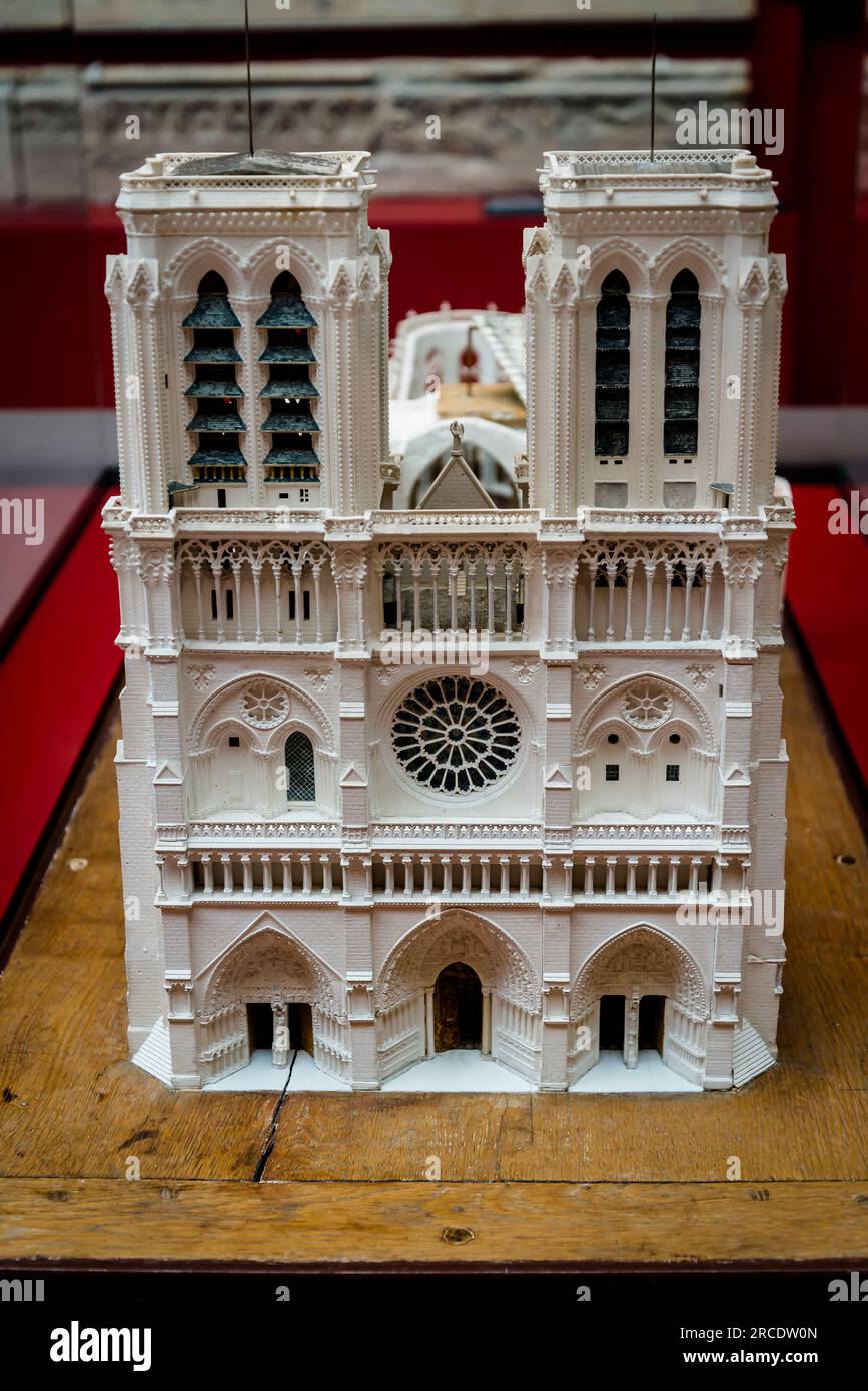 Maquette de notre Dame de Paris, architecture et sculpture médiévales, Cité de l'architecture et du patrimoine, un mus Banque D'Images