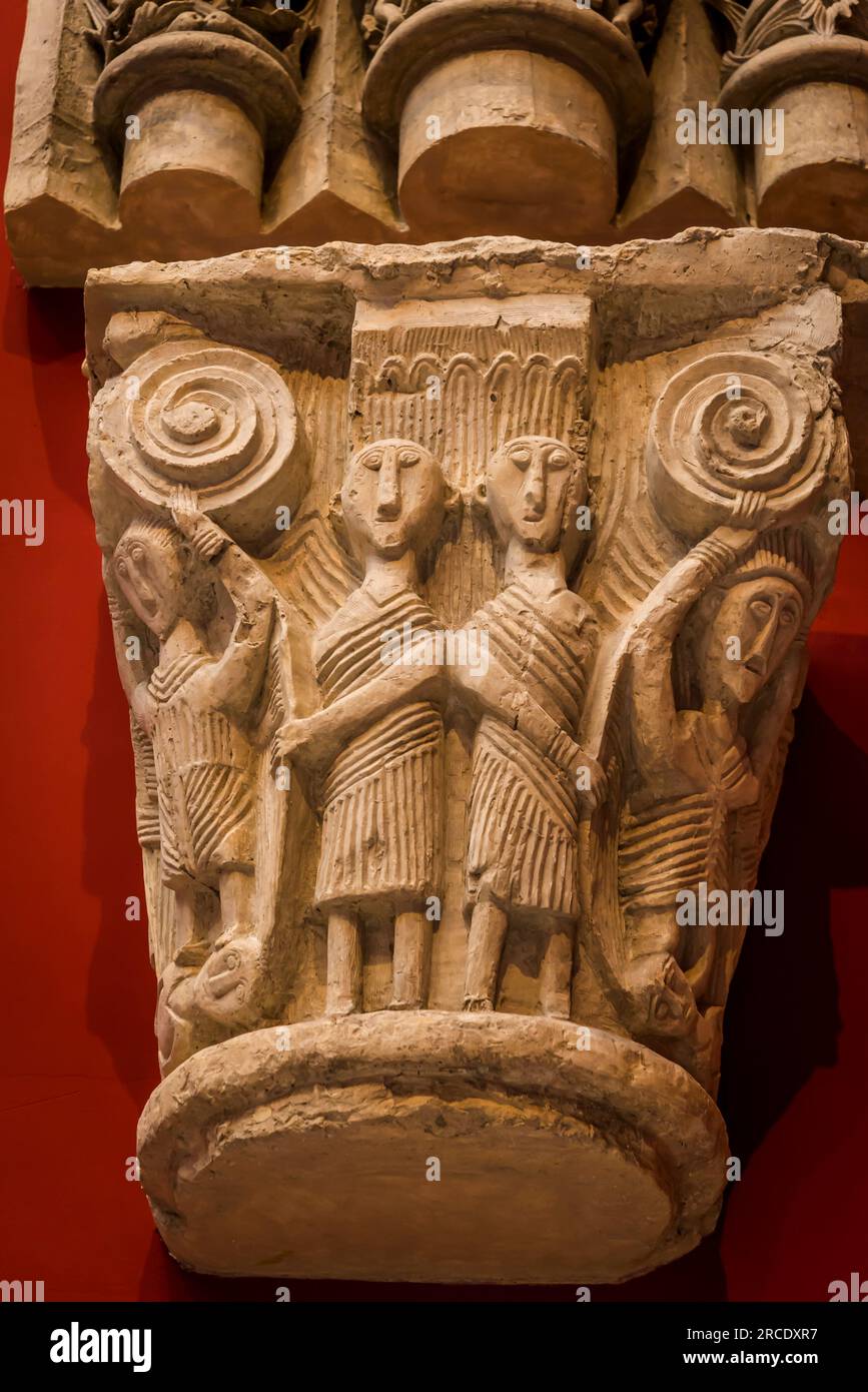 Le Capitel médiéval, la Cité de l'architecture et du patrimoine, musée d'architecture et de sculpture monumentale Banque D'Images