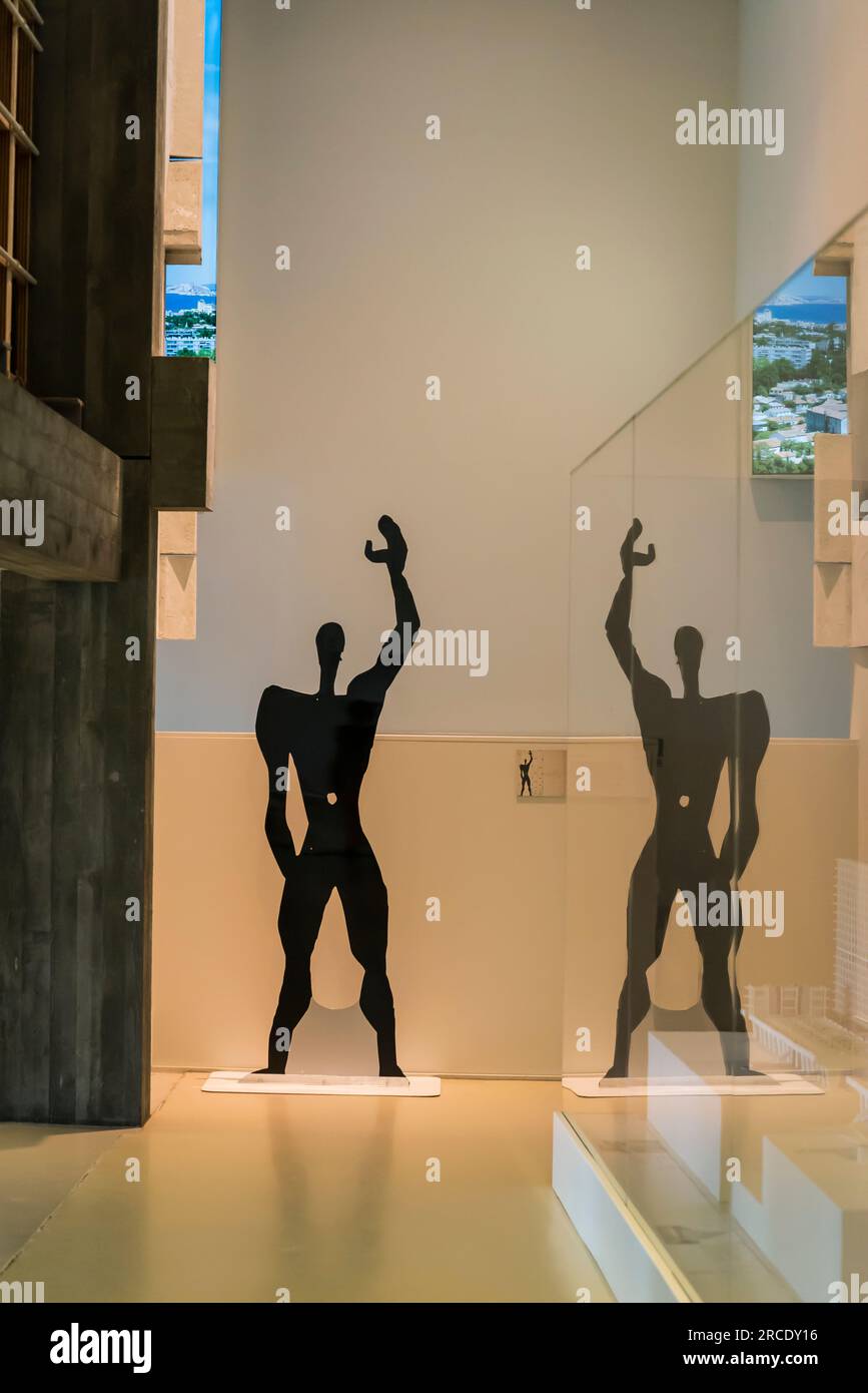 Le Modulor de le Courbusier, Musée de la ville de l'Architecture et du Patrimoine au Palais de Chaillot (Trocadéro), Paris, France Banque D'Images