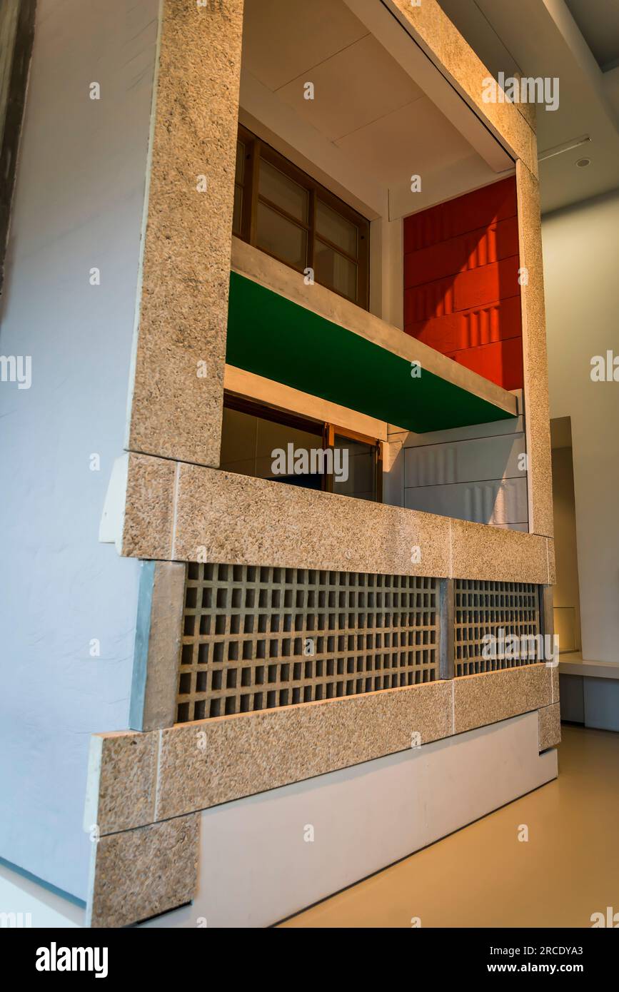 Reconstruction de l'appartement de type E2 de la Cité radieuse de Marseille par le Corbusier, , Musée de l'Architecture et du Patrimoine au Palais de CH Banque D'Images