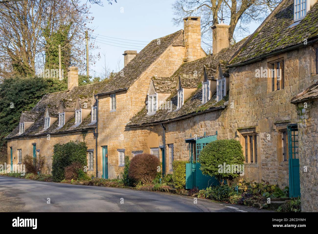 Village de Snowshill avec les collines Cotswold, Worcestershire, Angleterre, Royaume-Uni Banque D'Images