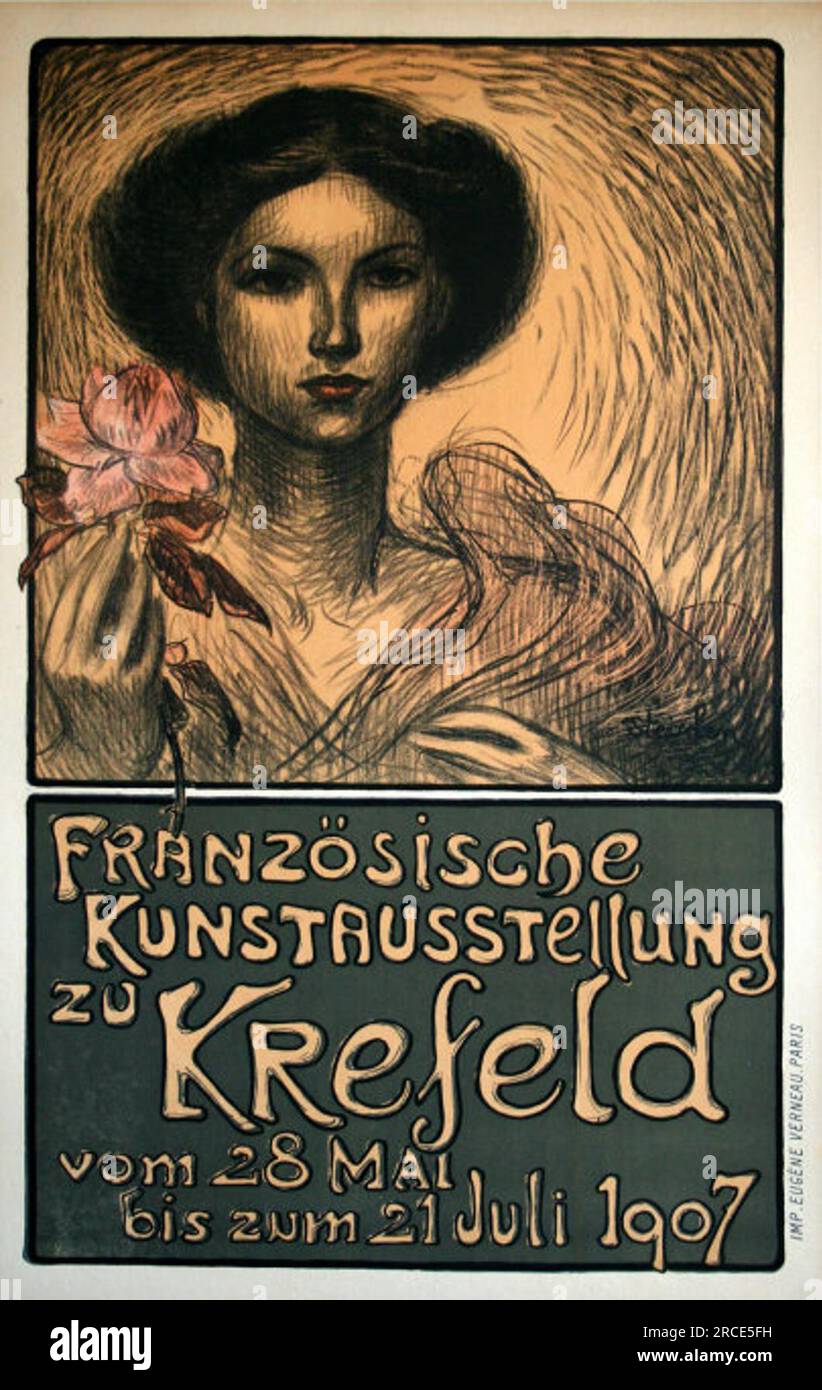 Franzosische Kunstausstellung zu Krefeld 1907 par Theophile Steinlen Banque D'Images