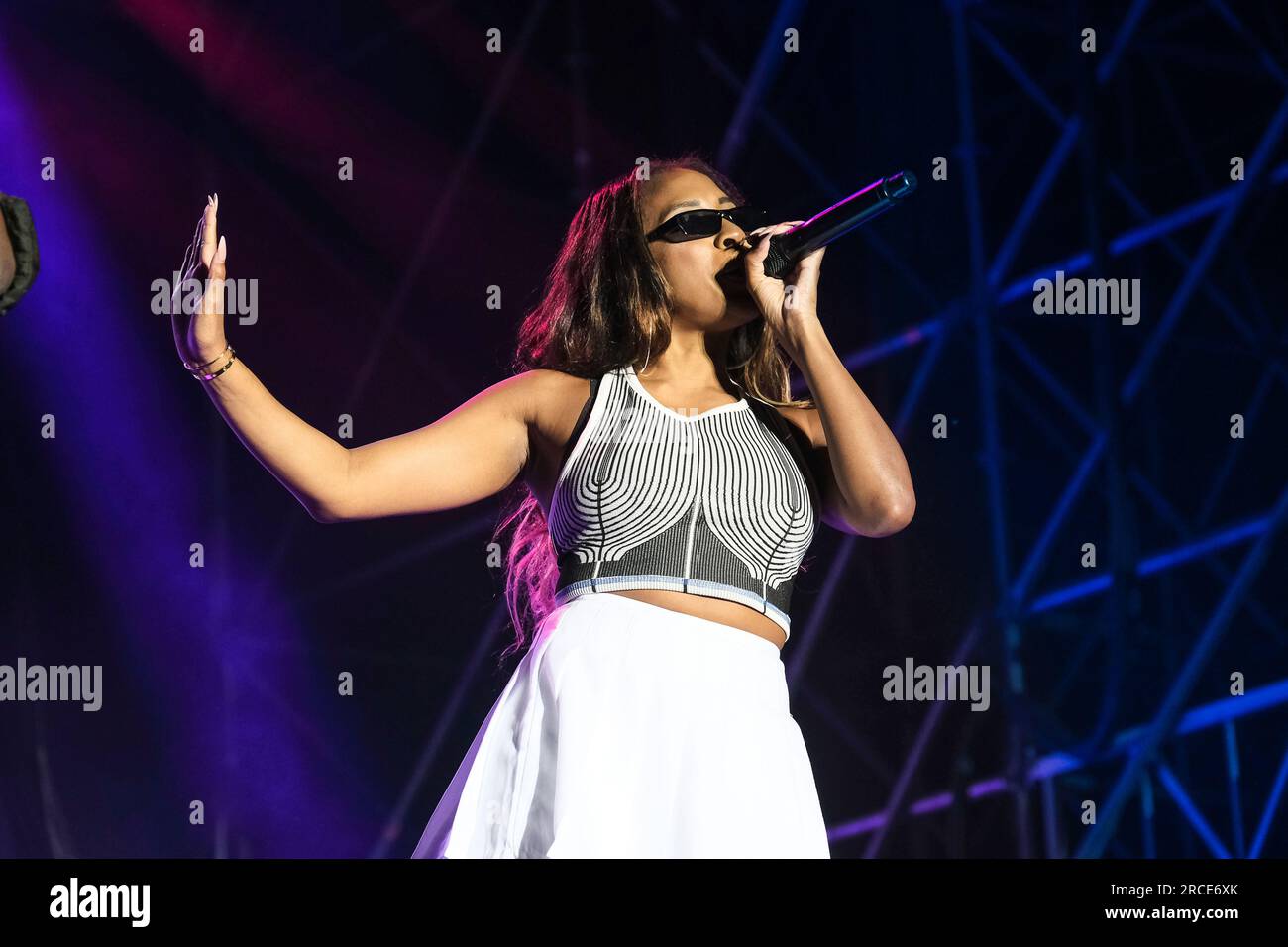 13 juillet 2023, Turin, Turin, Italie : le groupe de hip hop AMÉRICAIN 'Black Eyed Peas' joue sur scène au Stupinigi Sonic Park 2023 à Turin. (Image de crédit : © Bruno Brizzi/Pacific Press via ZUMA Press Wire) USAGE ÉDITORIAL SEULEMENT! Non destiné à UN USAGE commercial ! Banque D'Images