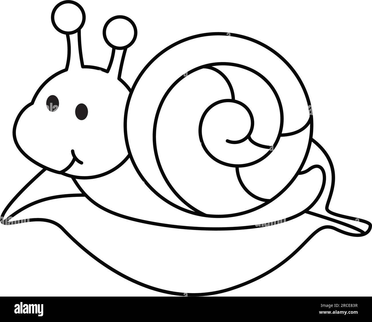 Escargot mignon sur une feuille Kids coloriage page illustration vectorielle Illustration de Vecteur