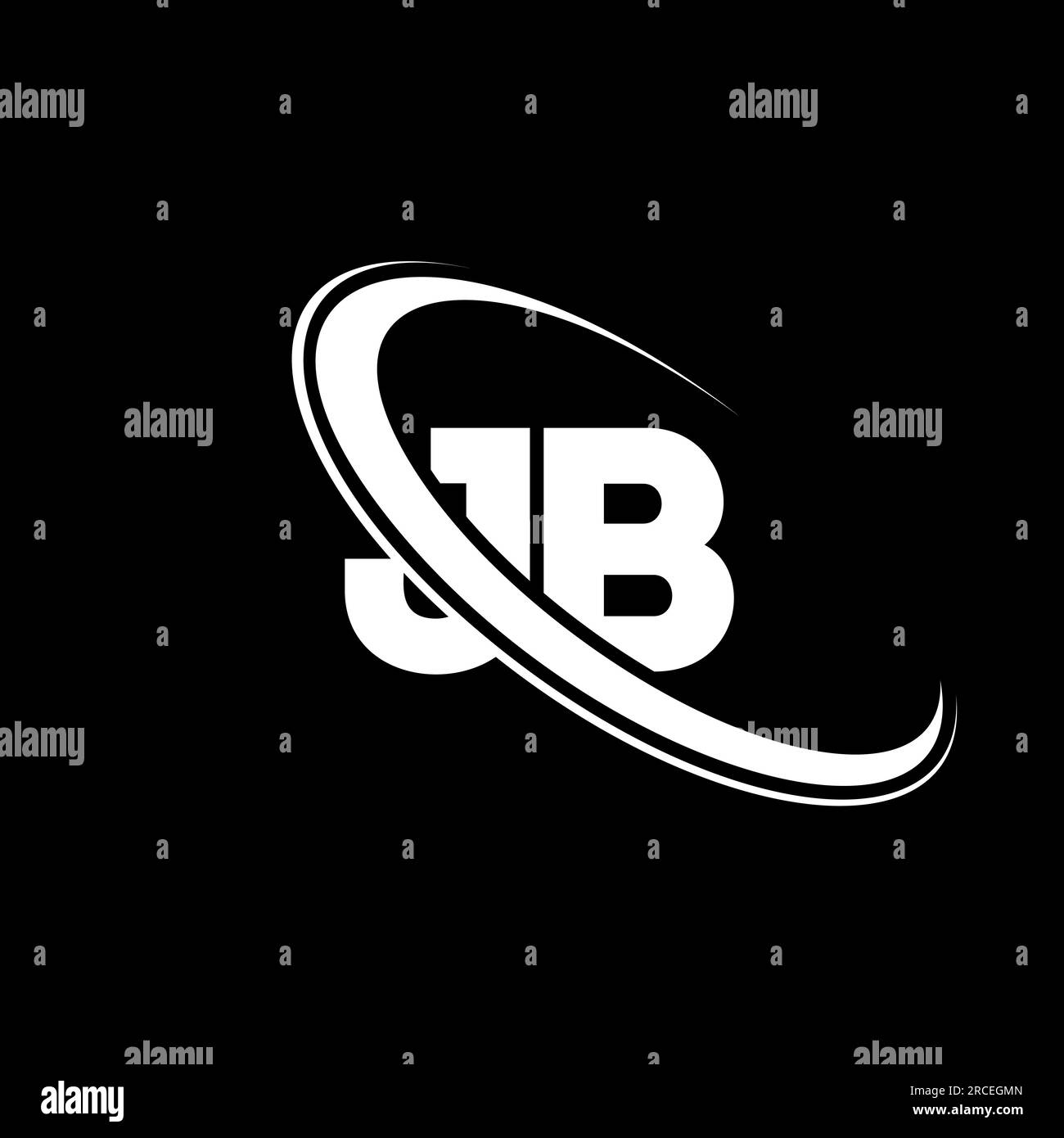 Logo JB. Conception J B. Lettre JB blanche. Logo de lettre JB / J B. Lettre initiale JB cercle lié au logo monogramme majuscule. Illustration de Vecteur