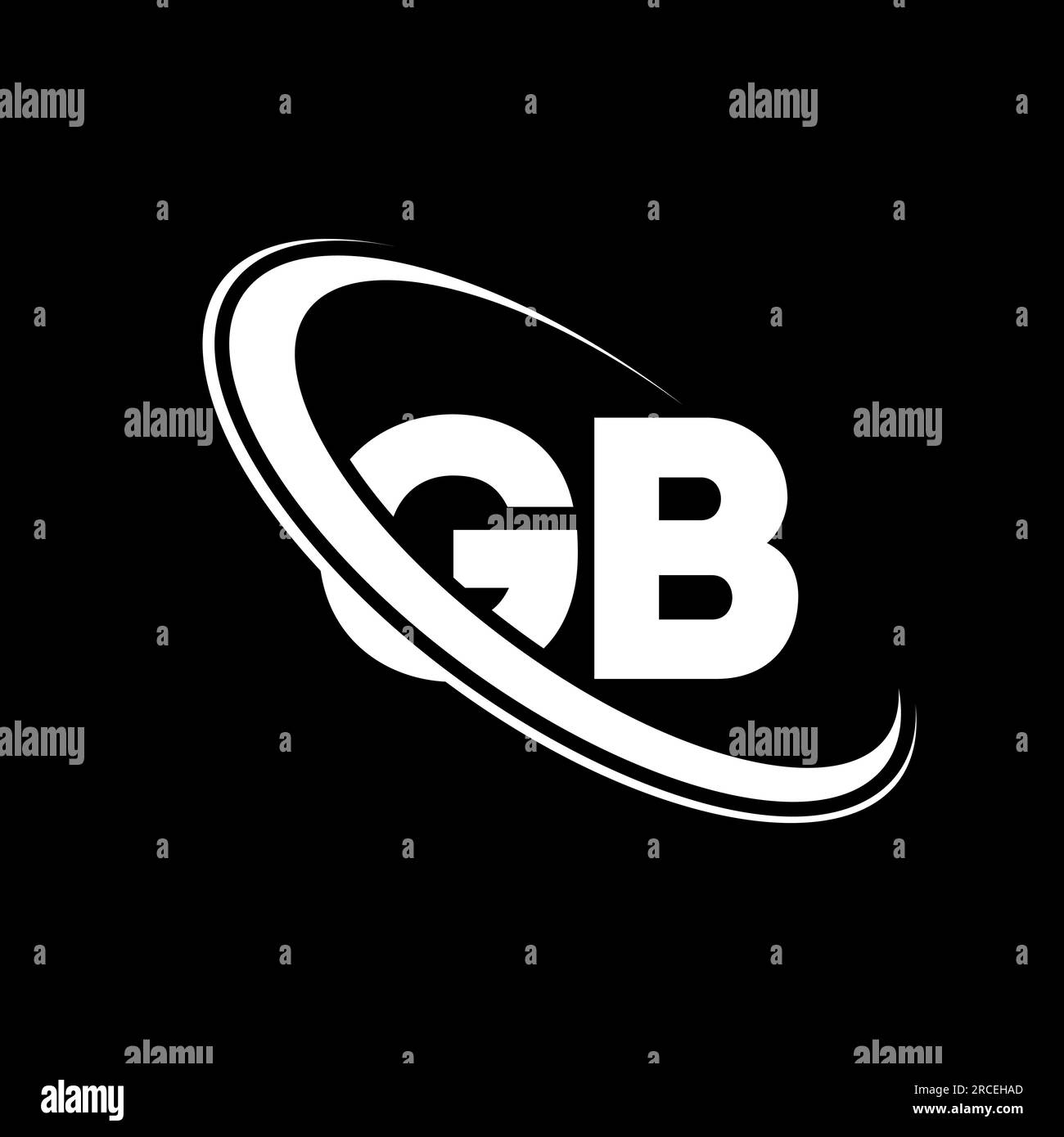 Logo GB. Conception G B. Lettre GB blanche. Conception de logo de lettre GB / G B. Lettre initiale GB cercle lié au logo monogramme majuscule. Illustration de Vecteur