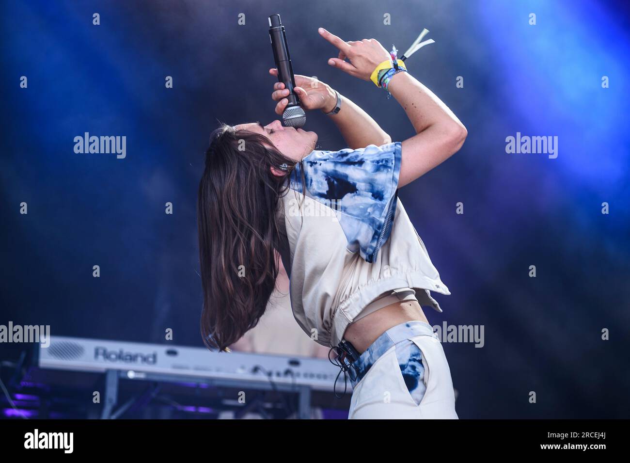 Le groupe belge Colt joue live au festival Lasemo | le groupe electro pop belge Colt joue au festival Lasemo a Enghien Banque D'Images