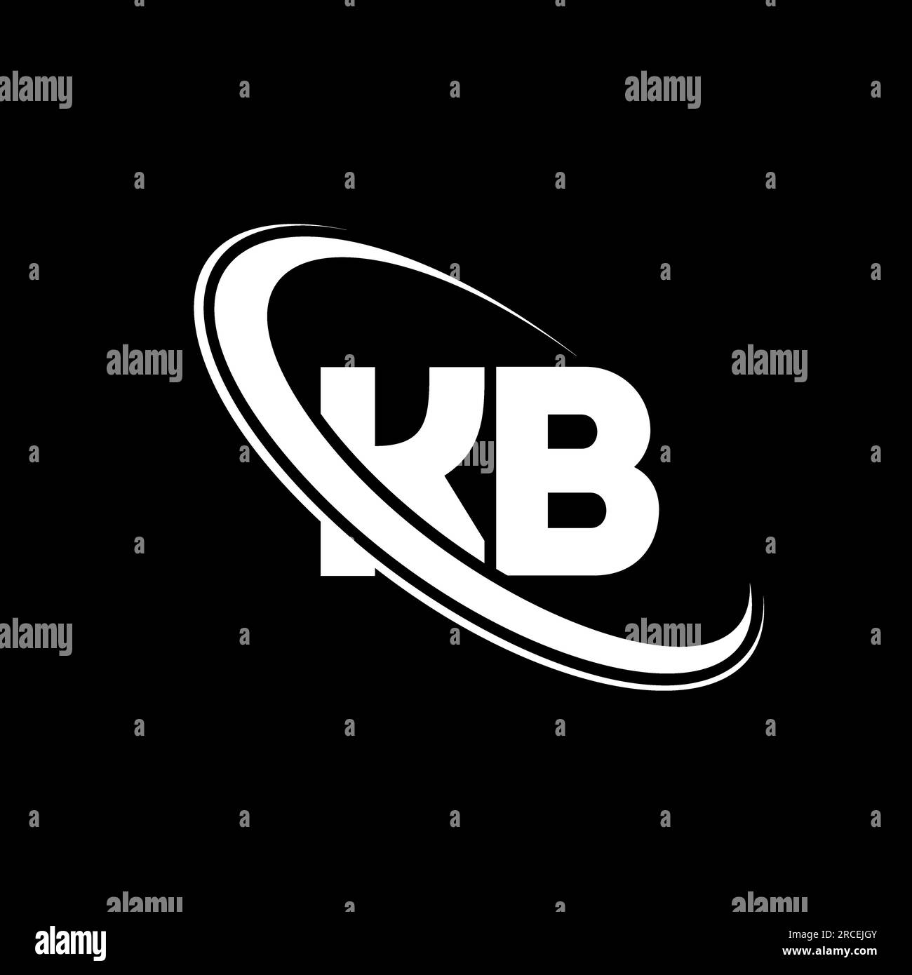 Logo KB. Conception K B. Lettre KB blanche. Logo de lettre KB/K B. Lettre initiale KB cercle lié logo monogramme majuscule. Illustration de Vecteur