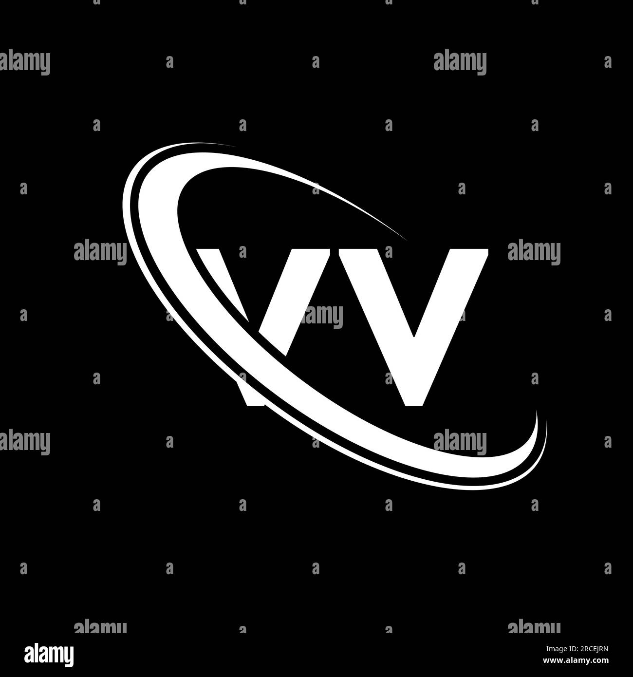 Logo VV. V conception V. Lettre VV blanche. Conception de logo de lettre VV / V. Lettre initiale VV cercle lié au logo monogramme majuscule. Illustration de Vecteur