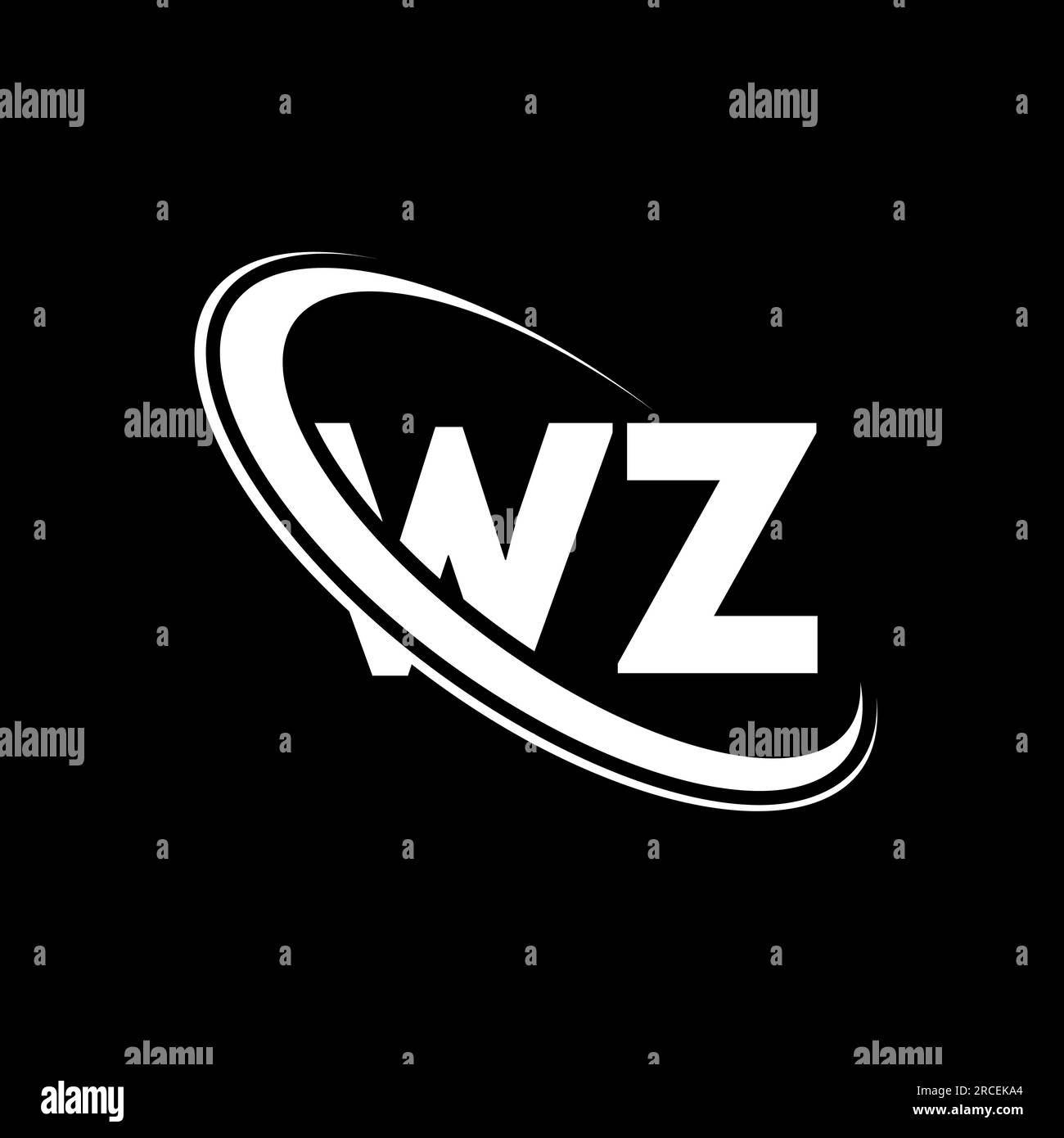 Logo WZ. Motif Z. Lettre blanche WZ. Logo lettre Z WZ/W. Lettre initiale WZ cercle lié logo monogramme majuscule. Illustration de Vecteur