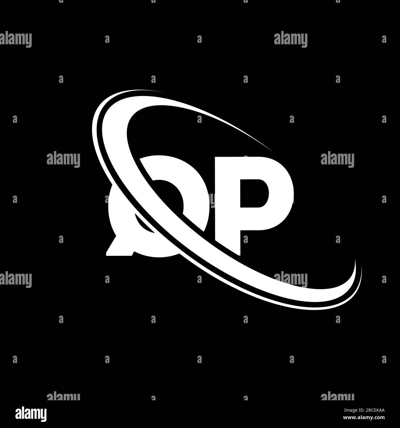 Logo QP. Q conception P. Lettre QP blanche. Conception de logo de lettre QP / Q P. Lettre initiale QP cercle lié au logo monogramme majuscule. Illustration de Vecteur